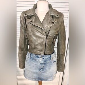 Cigno Nero leather motto jacket size 42 US size 6